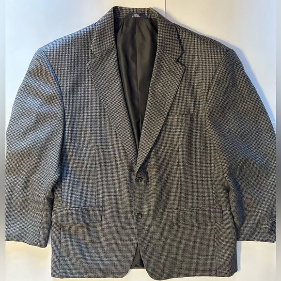 Haggar Collection Men's Sports Jacket/Coat Gray Houndstooth Size 44R - Picture 1 of 9